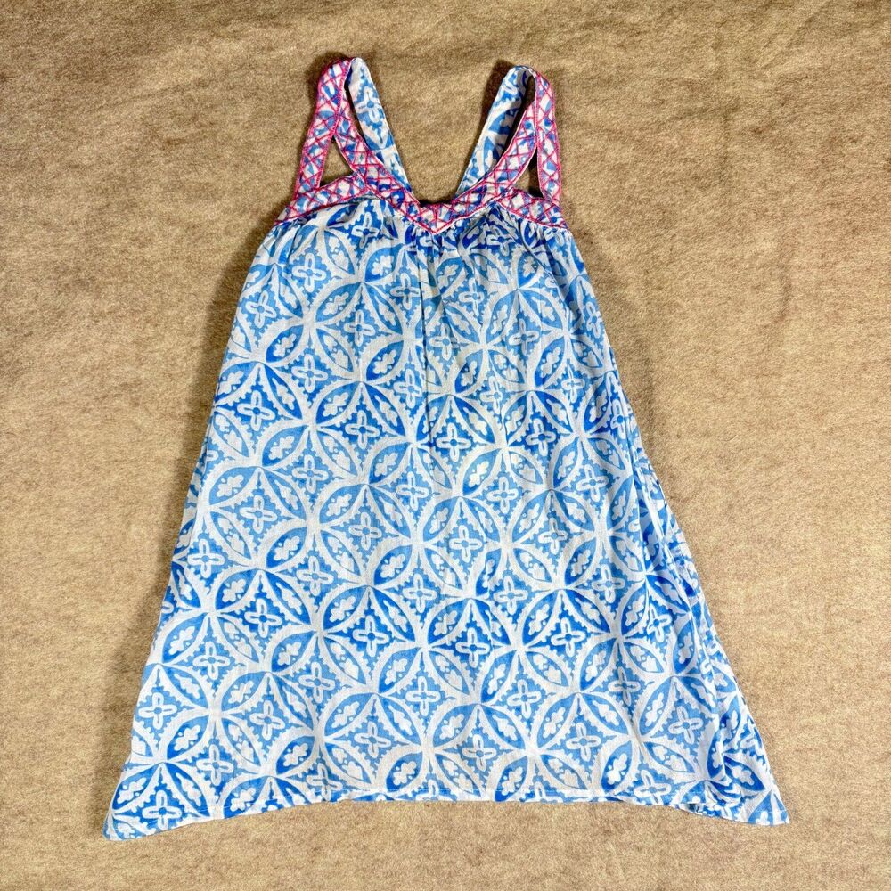 Hatley Blue Mandela Print Dress Girls 2 NEW Strappy A Line Sundress Summer